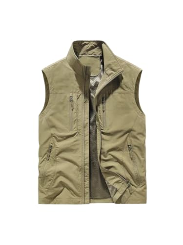 Chaleco de pesca para hombre reversible con multibolsillos para tiempo libre 2