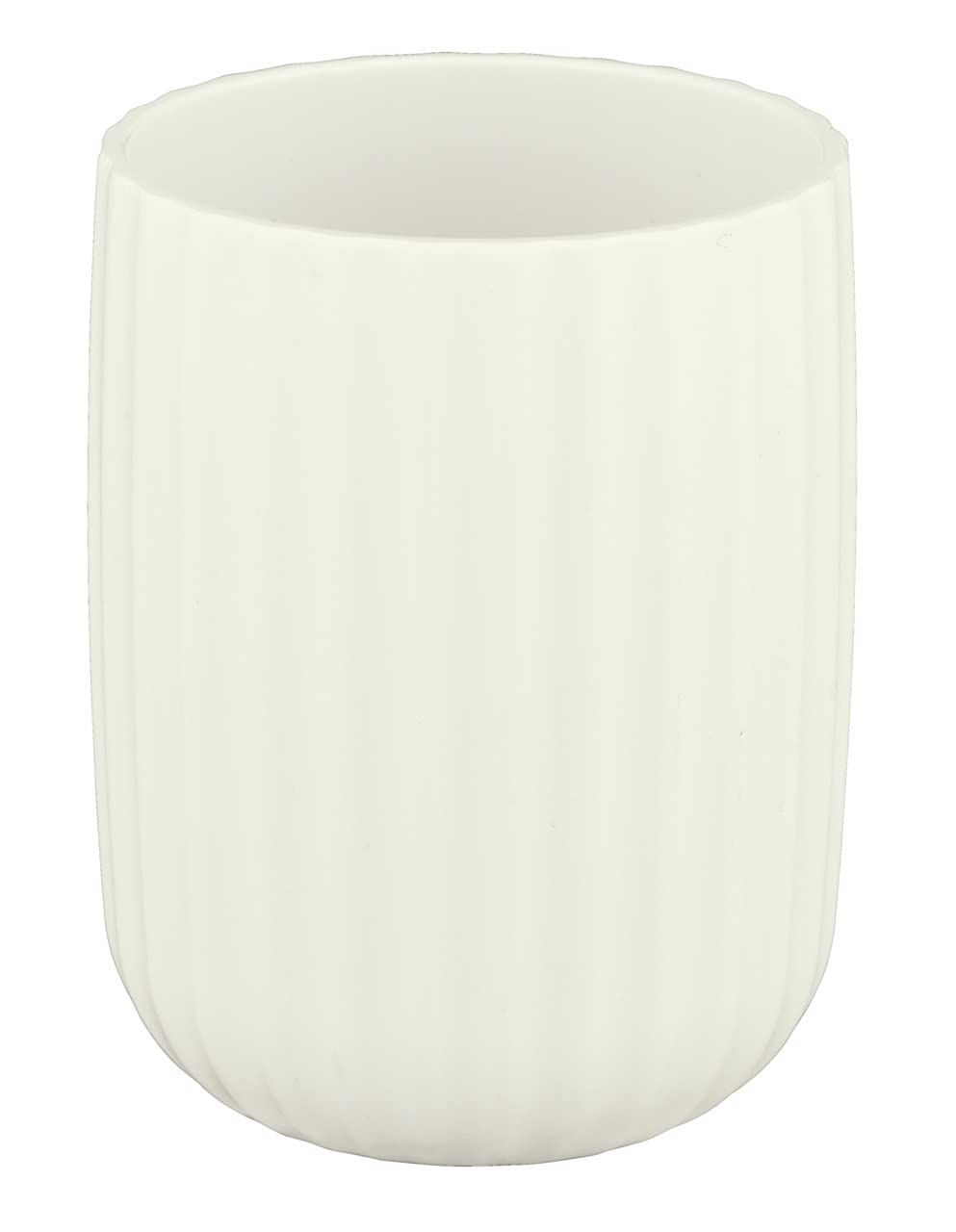 Wenko Agropoli Cream White Toothbrush Holder, Made Plastic Shape and Textured Surface, BPA-Free, Diameter 7.5 x 10 cm, 7,5 x 10 x 7,5 cm