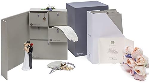 Wedding Keepsake Box - Engagement Keepsakes Box - Valentine's Day Anniversary Present Memory Box Registry Gift Bridal Keepsake Organizer w Labels - ...