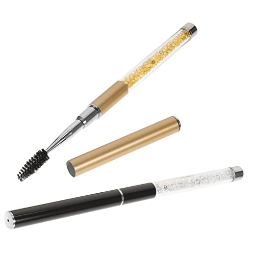 Mikinona 2pcs Natural Finish Eyelash Brush Mascara Wand for Extensions Brow Spoolie Brush