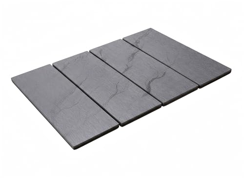 Alfombra de Baño Diatomita Plegable - Alfombrilla de Piedra Natural Super Absorbente y Secado Rápido, Diseño Compacto Antideslizante, Antibacteriana y Fácil de Guardar para Ducha, 60x40 cm (Gris)