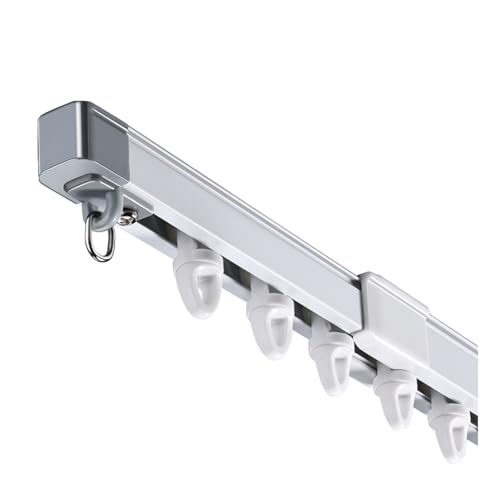 Riel de cortina retráctil de aluminio con polea de silencio suave para instalación en techo y separación de habitaciones