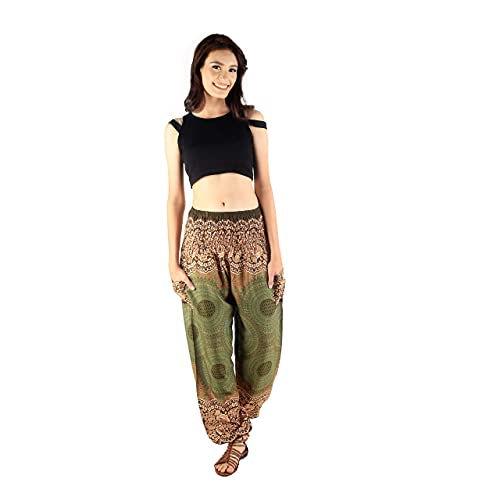 Boho Pants 2-Pocket Flowy Harem Pants Women for Yoga Travel Hippie Clothes