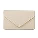 Charming Tailor Faux Suede Clutch Bag Elegant Metal Binding Evening Bag for Wedding/Prom/Black-tie Events (Beige)