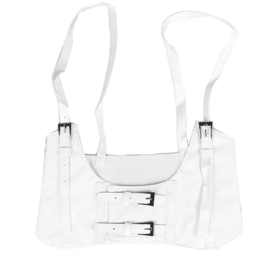HotYou Mujer Punk Cinturón de Arnés de Cintura Ajustable Pecho Chaleco Gótico Cinturón Corporal para Mujer Niñas Fiesta de Cosplay Rave Disfraz de Halloween,Blanco,Cintura(70-85) CM