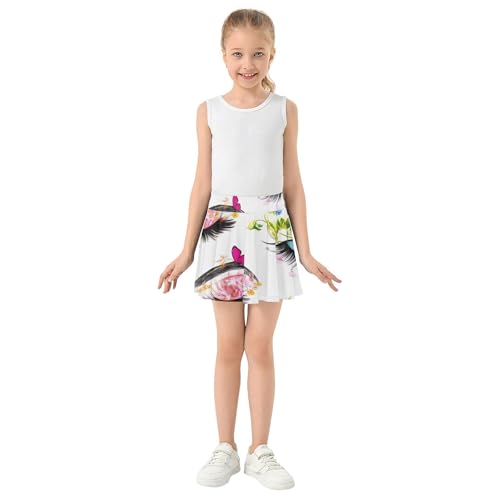 Athletic Shorts Girls Skorts Artistic Eyes Toddler Tennis Skirts Custom Cheer Skirt 3t3