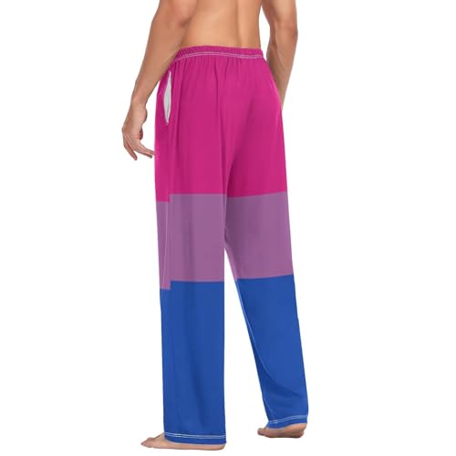 Bisexual Pride Flag Men's Lightweight Open-Hem Lounge Pants4