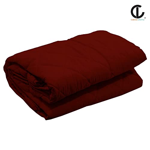 Image of Mattress Protector for King Size Bed Soft Microfiber 100% Waterproof / Dustproof Double Bed /King Size Quilted Elastic Bands Mattress Cover-Washable Mattress (Super King, Maroon)