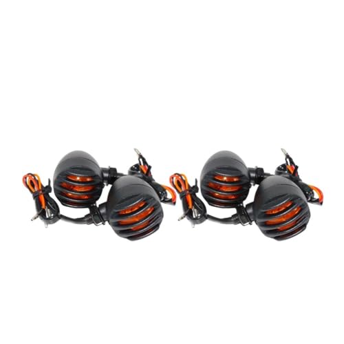 Feu arrière de moto en métal noir DRL avec clignotants et feu stop grillé pour Bobber Chopper