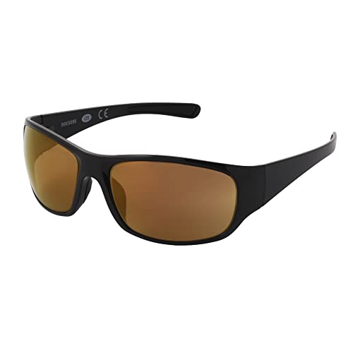 DOCKERS Men's Sail WRAP Sunglasses, Black, 62 mm