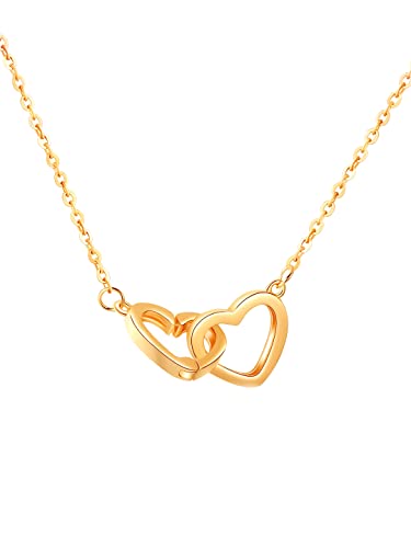 Image of Yellow Chimes Pendant for Women and Girls Rose Gold Pendant Necklace For Women | Staineless Steel Love Heart Pendant Chain | Birthday Anniversary Valentine Gift for Wife Girls Women
