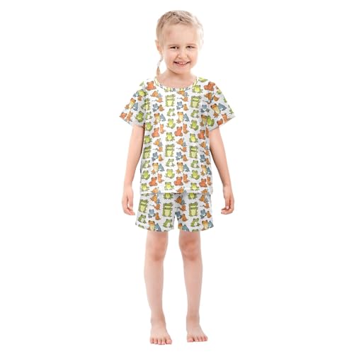 UMIRIKO Frog Animal Summer Short Sleeve Pajamas Sleepwear PJ Set B0403902