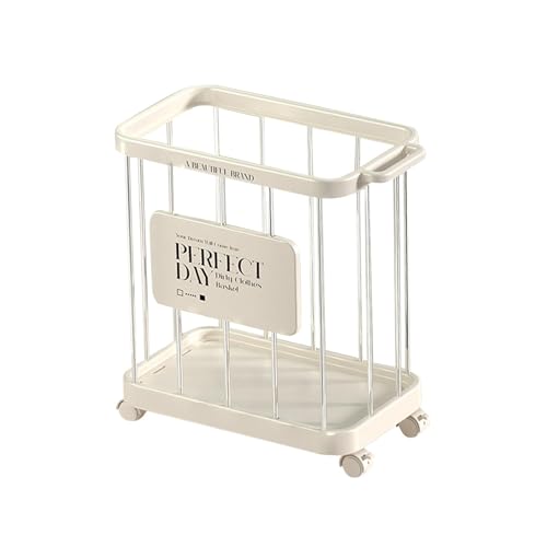 Panier à linge avec roulettes pivotantes et bac de rangement en PP rigide - 2