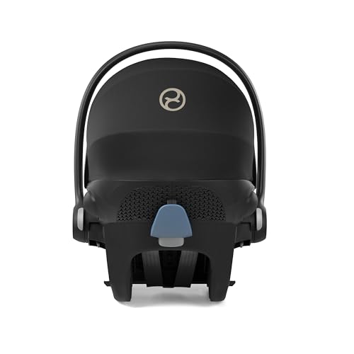 Image of Cybex Aton G Infant Car Seat with Linear Side-Impact Protection, 11-Position Adjustable Headrest, in-Shell Ventilation, Easy-in Buckle and Secure Safelock Base, Moon Black with Sensor Safe