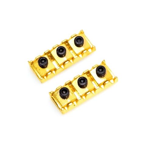 Vanzen 2PCS 42mm Metal Guitar String Locking Nut Compatible with Floyd Rose Style Electric Guitar Tremolo Bridge Lock System (Gold) Cover