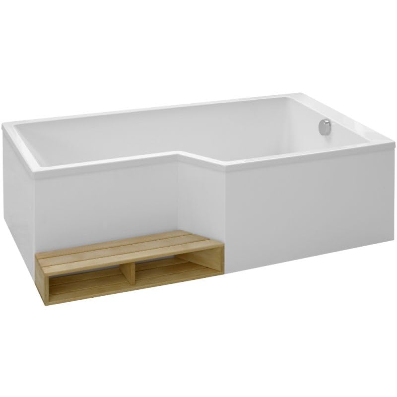 Baignoire bain douche 160 x 90 cm JACOB DELAFON Neo blanc mat droite