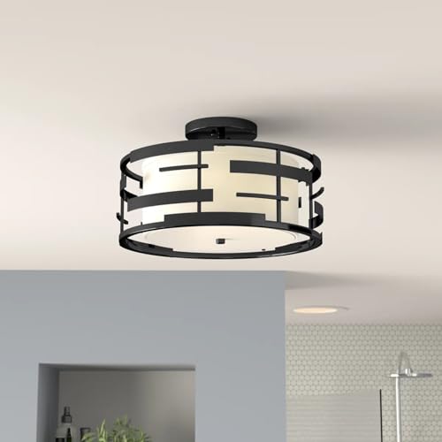 Plafonnier moderne avec abat-jour cylindrique en tissu E26 - 2