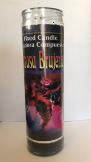 Arraza Brujeria 7-Day Glass Candle - Purple, Minimalist, Horror Theme