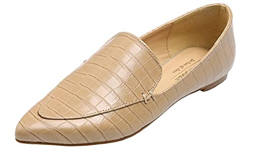 Image of FEVERSOLE Women's Loafer Flat Pointed Fashion Slip On Comfort Driving Office Shoes