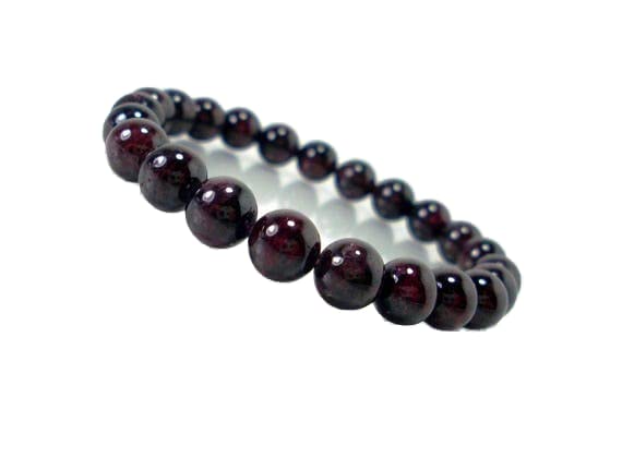 Bracelet en grenat naturel 8mm pour accompagner vos séances de méditation