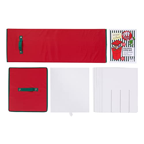 Elf-Stor-1024-Paper-Storage-Box-Stores-up-to-20-Rolls-of-30-Inch-Long-Gift-Wrap-in-One-Convenient-Red-Lidded-Container-1-PACK