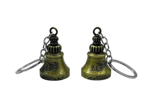 Image of Classic Antique Tibetan Temple Bell Shaped Keyring for Gift Gaurdian bell for Car Bike Bags Metal Key ring Key Chain Bag Charm Gift