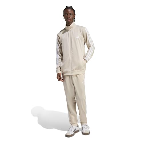 adidas Uomo Sportswear Basic 3 Stripes Tricot Track Suit, Crystal