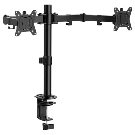 ErGear Dual Monitor Stand, Heavy Duty Adjustable Monitor Desk Mount for 2 Screens up to 32 Inches, Fully Adjustable Height, Tilt, Swivel, Rotate, Supports 17.6 lbs per Monitor Arm, Easy Installation
