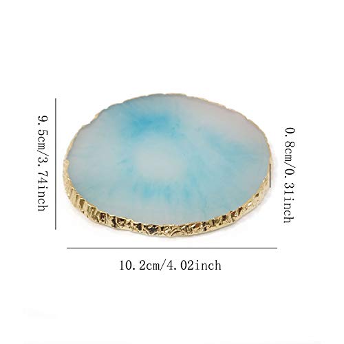 Honbay 2Pcs Golden Edge Resin Nail Art Palettes Drawing Plates Manicure Display Tools For Women #TOP1