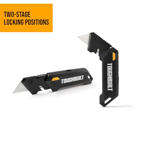 Image of ToughBuilt - Sub-Compact Folding Utility Knife, 4 inch Closed EDC Design with Wire Cutter /Stripper, Button Lock & Tool-Free Blade Change (TB-H4-12-C)