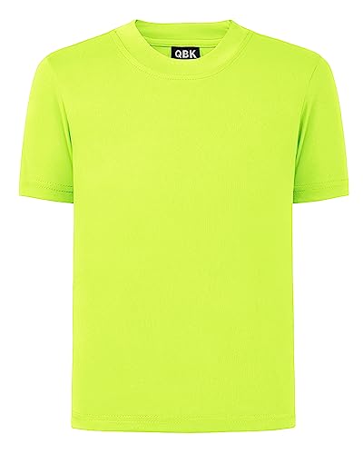 Image of QBK 2T to Youth Neon Shirt Kids UPF 50+ Dry Fit Athletic Short Sleeve Rash Guard T Shirts for Boys Girls Sports Undershirt