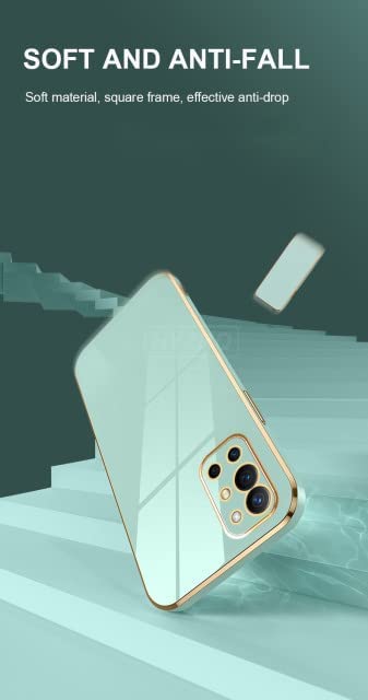 Image of for OnePlus 9R Luxury Square Plating Phone Case Solid Color Soft Silicone Back Cover (for OnePlus 9R, Mint Green)
