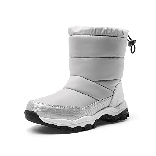 DREAM PAIRS Boys Girls Snow Boots Lightweight Slip Resistant Mid Calf Winter Shoes for Little/Big Kid 9 Toddler Dark Gray