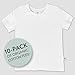 HonestBaby 10-Pack Short Sleeve T-shirts 100% Organic Cotton Baby, Toddler, Little Kids, Boys, Girls, Unisex, Bright White, Preemie