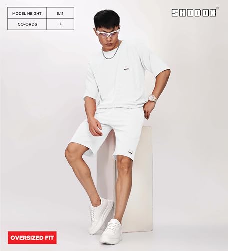 Image of SHODOX Men's Solid Relaxed Fit T Shirt and Shorts Set | Casual Summer Wear | Comfortable Stylish Outfit for Men