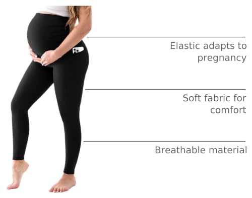 Image of Walifrey Women's Maternity Leggings with Pockets Over The Belly,Pregnancy Yoga Pants Activewear Workout Leggings