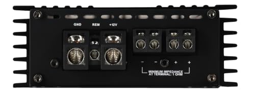 Image of Rockville Mono 1-Ohm Car Amplifier, Class-D, Metal Bass Remote w /Clip Indicator, Low Pass & Subsonic Filters, Compact & High-Efficiency, Ideal for Subwoofers (Black, 1500w RMS)