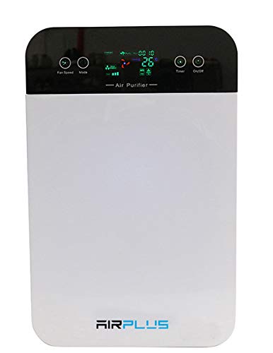 Bluonics Air Plus Room 5-in-1 Air Purifier, True HEPA Filter with UV Light, Filters Pollen, Wildfire Smoke, Dust, Odors Mold, and, for Home and Office, Smart Display to Monitor Air Quality