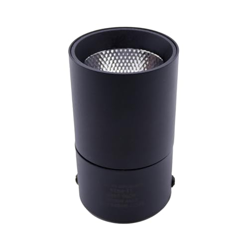 Kit 3 Spot Sobrepor Preto Redondo Direcionável Bivolt 10w (Branco Frio)