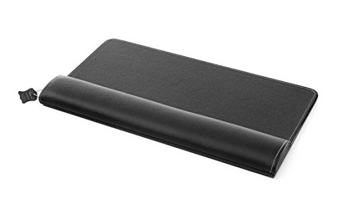 ErgoPols Deluxe Handgelenkauflage, Schwarz, 495x270x25mm | Ergonomische Tastatur Handauflage, strapazierfähiges Leder, Für Büro/Zuhause,Leicht zu reinigen