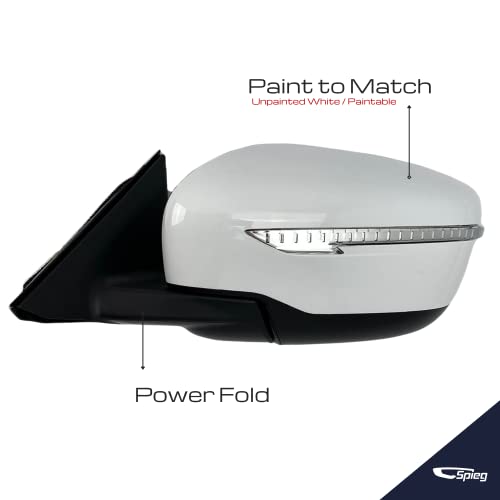 Spieg Ni1320285 Driver Side Mirror Replacement For Nissan Rogue 2014-2016 Power Heated Turn Signal Light Ptm White Cover (Lh) #TOP2