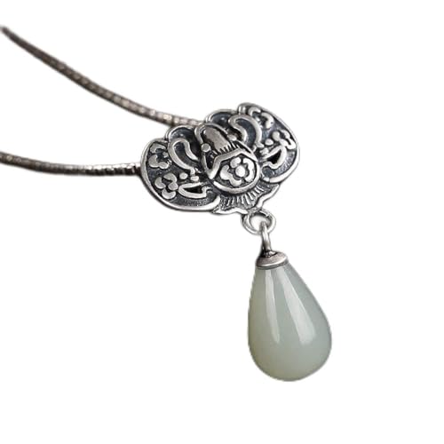 Collier en argent S925 et jade blanc, le cadeau précieux pour elle
