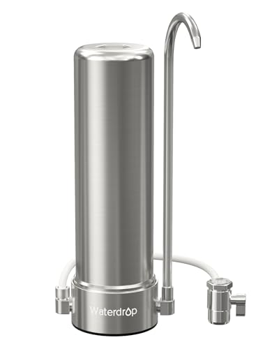 Waterdrop CTF-01 Water Filter for Sink Faucet, NSF/ANSI 42 Certified Countertop Water Filter System, 5-Stage Stainless Steel Faucet, Reduces Heavy Metals and 99% Chlorine, 8000 Gallons, 1 Filter