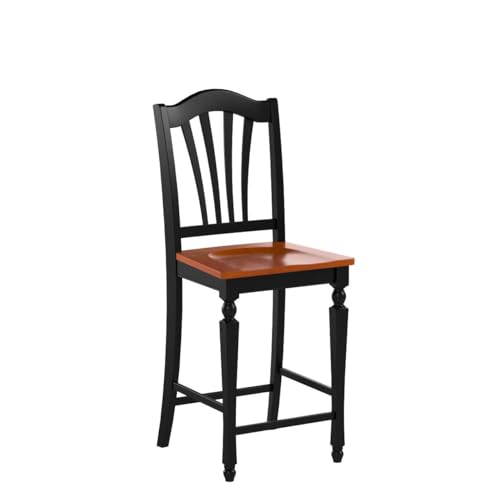 East-West-Furniture-CHS-BLK-W-Chelsea-Counter-Height-Barstools-Slat-Back-Wooden-Seat-Chairs-Set-of-2-Black-Cherry East West Furniture CHS BLK W Chelsea Counter Height Barstools Slat Back Wooden Seat Chairs Set of 2 Black Cherry