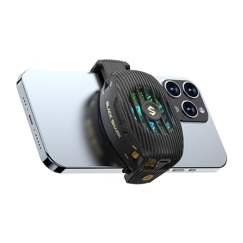 Black Shark FunCooler 4 Smartphone Cooling Fan, Silent, Small, Lightweight, Smartphone Cooler, Peltier Device, RGB Light, Smartphone Heatsink, USB Powered, Game Cooler, Telescopic Clip Type
