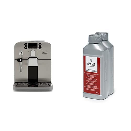 Gaggia RI9305/11 Brera, Caffè in Grani o Macinato, 1400 W, Argento/Nero, 100% Made in Italy Decalcificante RI9111/60 21001681, Flacone da 250 ml, Pack da 2 Unità