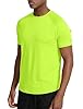 Zengjo Men's Quick Dry Running Top, Breathable Shirt for Gym Training(Neon Green Solid,XXL) #1