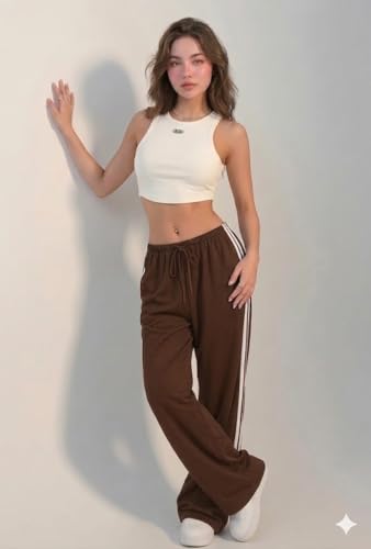 Image of Irana Women Lower Track Pants for Women Cotton Joggers High Waist Stretchable Gym Wear Lounge Pants Ladies Sports Trousers Workout Bottom Wear Casual Running Pants Night Wear Pyjama Lowers