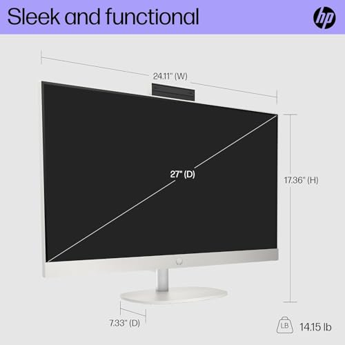 Image of HP Touchscreen All-in-One Desktop Computer, 27 inch FHD+, Intel Ultra 7 155U (Up to 4.8 GHz), Intel Graphics, 32 GB DDR5, 2 TB SSD, Wireless KB & Mouse, Windows 11 Pro, w /RH-Accessories