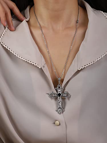 Sacina Gothic Cross Necklace, Zinc Alloy Cross Pendant, Goth Jewelry Gift for Women, Men2
